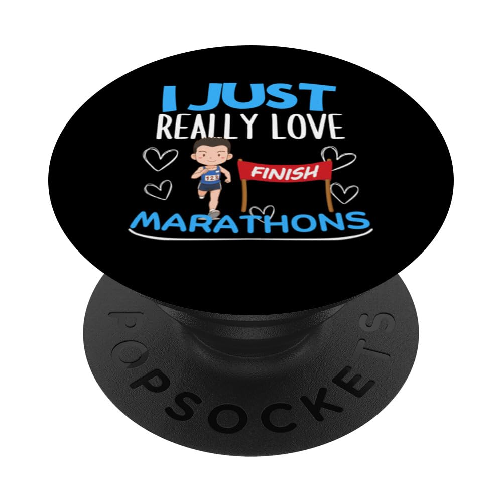 Marathon Running I Just Really Love Marathons PopSockets Swappable PopGrip