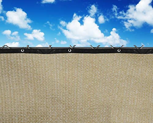Shatex Pro Security & Privacy Windscreen,Tan, 6' x 15' with Grommets & Zip Ties for Quick Installation,Heavy Duty Shade Mesh Fence for Garden Yard, Construction Site, Deck, Balcony Pool