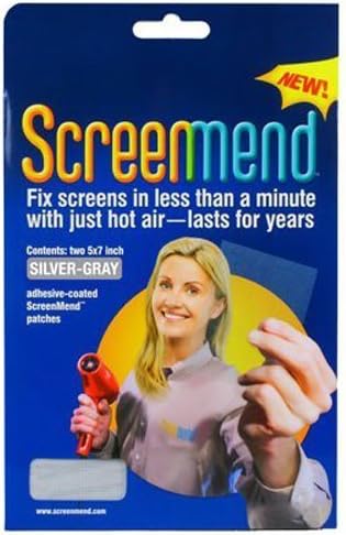 Window Screen Repair Kit, 5" x 7" Patch, Silver-Gray