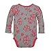 Burt's Bees Baby Baby Girls' Long Sleeve Organic Bodysuit, Heather Grey Etched Floral, 24 Months