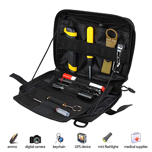 FUNANASUN Admin Molle Pouch, Tactical Utility Bag EDC EMTAttachment Pouches Compact Water-Resistant Pouches Multi-Purpose Tool Packs
