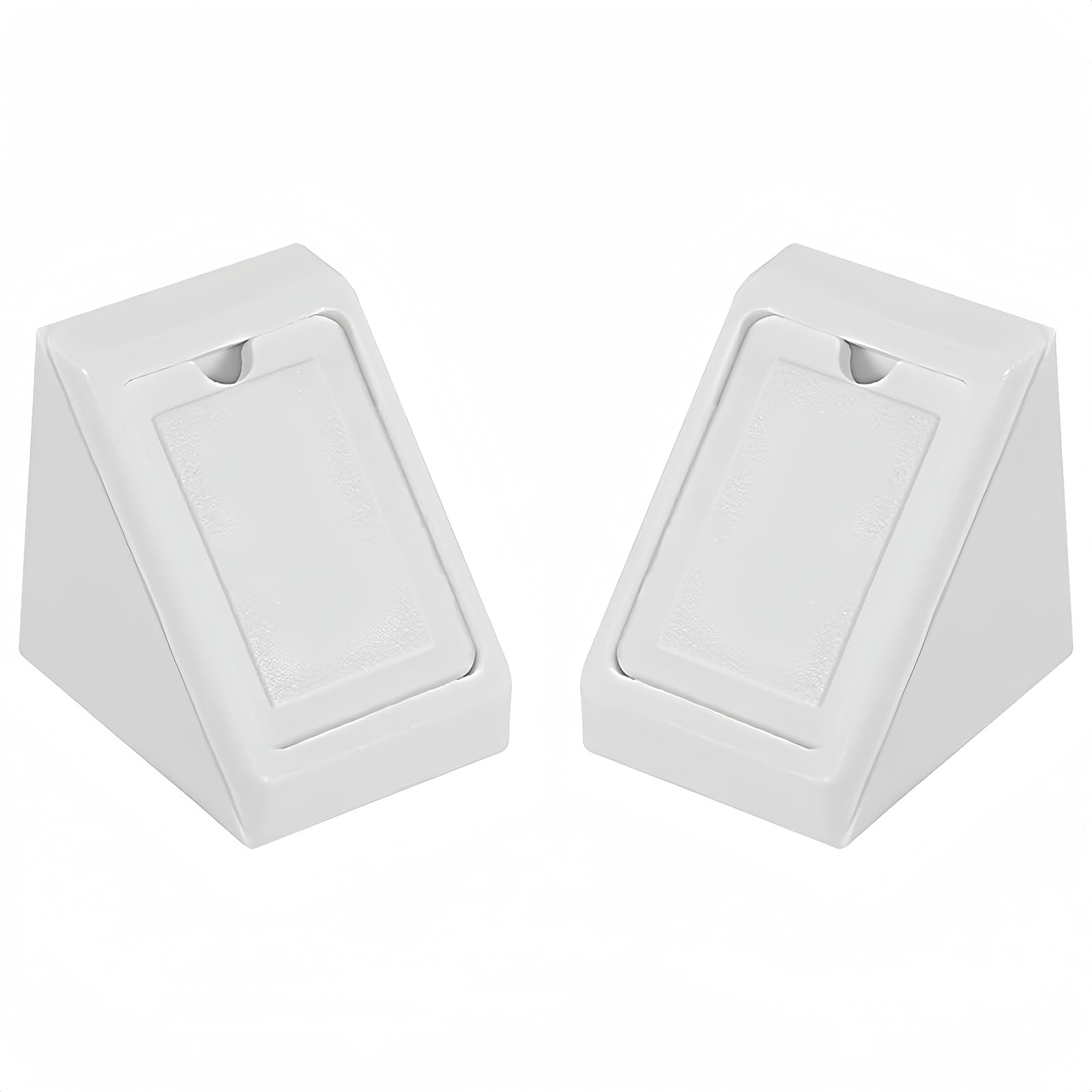 Boxonly Shelf Cabinet Door 90 Degree Plastic Corner Braces 2 Holes Angle Bracket, White 50Pcs