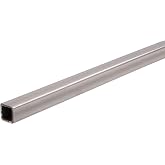 Small Parts Unpolished (Mill) 1008-1010 Steel Square Tube, 1" Square Tube, 0.083" Wall Thickness, 0.0834" Inner Diameter, 4' Length