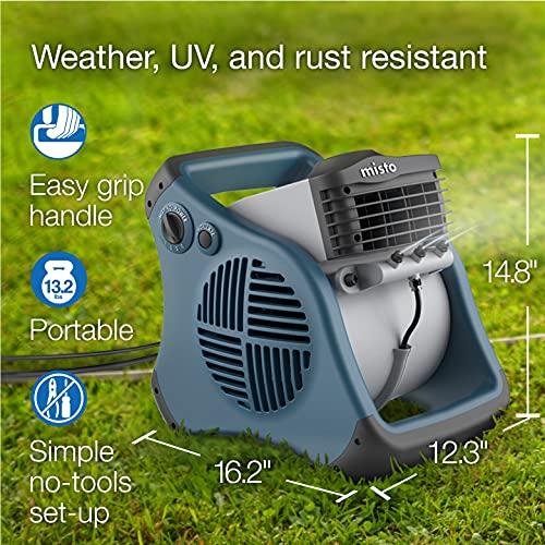 Lasko 7054 Misto Outdoor Misting Blower Fan Features Cooling Misters, Ideal for Sports