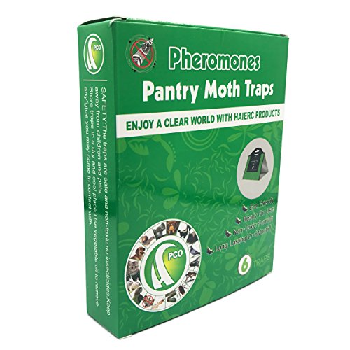 Pantry Moth Traps, Eco-friendly Glue Safe Kitchen Closet Moth Pheromone Attractant Catch (6 Traps)