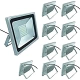 10-Pack 100W LED Floodlight,Low-energy Cool White Spotlight,IP65 Waterproof Outdoor&Indoor Security Flood Light Landscape Lamp