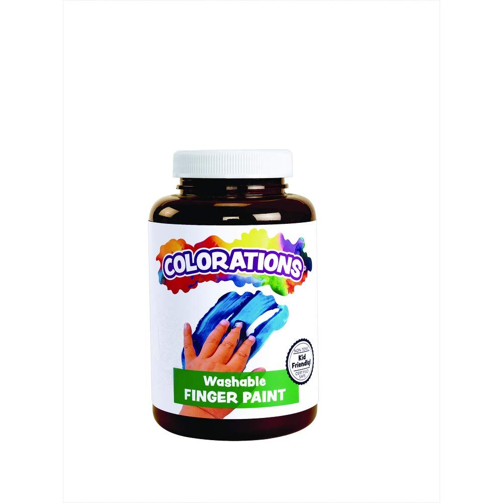 Colorations Washable Finger Paints, 16 fl oz, Brown, Non-Toxic, Creamy, Vibrant, Kids Paint, Craft, Hobby, Fun, Art Supplies, Young Kids, Finger Painting, Hand Painting: Industrial & Scientific