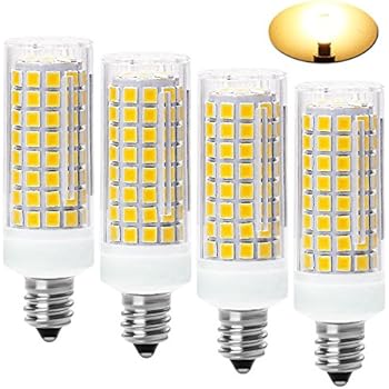 All-New-(102LEDs) E11 Led Bulbs, 80W or 100W Equivalent Halogen Replacement Lights, Dimmable, Mini Candelabra Base, 850 Lumens Warm White 3000K, AC110V/ 120V/ 130V, Replaces T4 /T3 JD e11，pack of 4