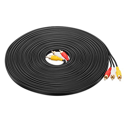 3 RCA Cable 100 Feet,Ruaeoda 3 RCA to 3RCA Male to Male DVD Video Cable Gold Plated for VCR, HD-TV, and Other Home Theater Audio/Video Equipment - Thumbnail 5