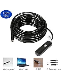 Inspection Camera MAXFUL Mac/PC/Laptop/Computer USB 10 Meter 6-LED 2 MP HD IP67 Handheld Digital Waterproof USB Borescope Pipe Endoscope Snake Camera