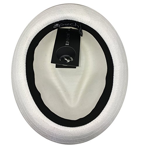 Men's Summer Lightweight Linen Fedora Hat (S/M, WHITE)