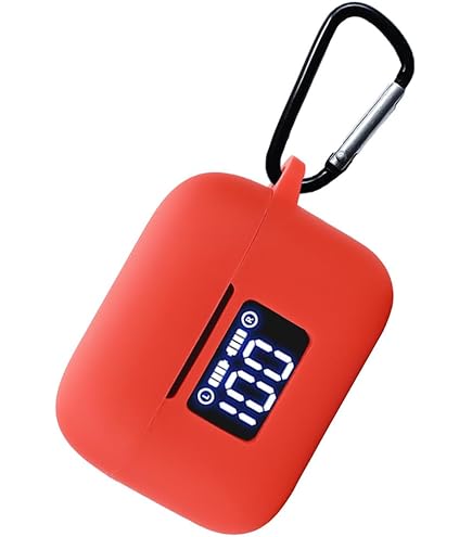 TOZO T20/T21 Silicone Case Cover With LED Display & Carabiner - Purple Protective Charging Case Cover