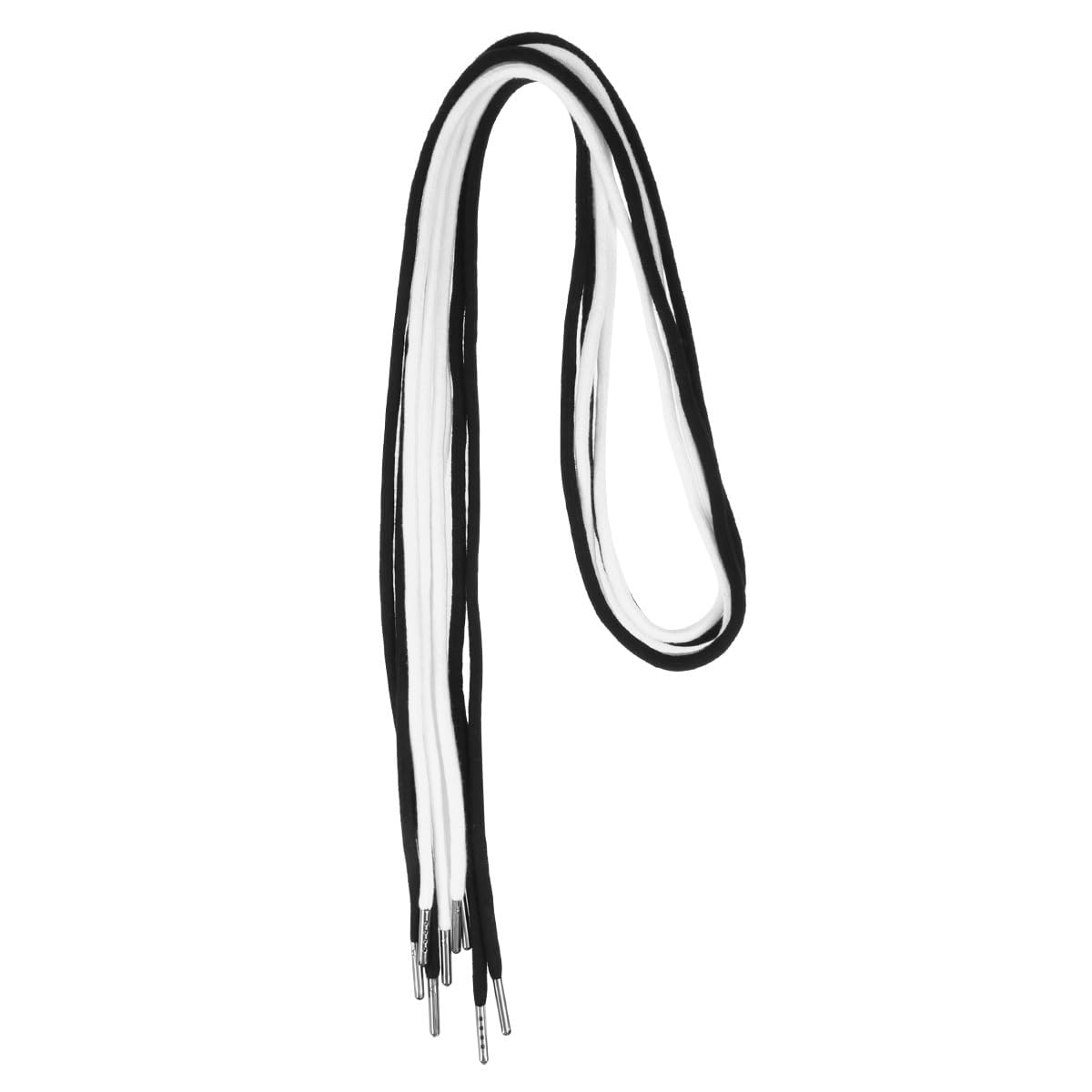 Metal Head Polyester Cotton Drawstring Cord for Hoodies, Sweatpants, Shorts, Jackets - 135cm Black & Bleached Head, 4pcs