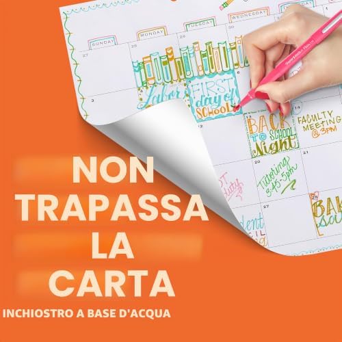 Flair - Penna con punta in feltro, misura media, colori assortiti Punta media Confezione da 5 Blu