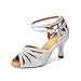 TTdancewear Women Silver Rhinestone Ballroom Dance Shoes Latin Salsa Performance Dance Shoes 7 Silver-3inch Heels