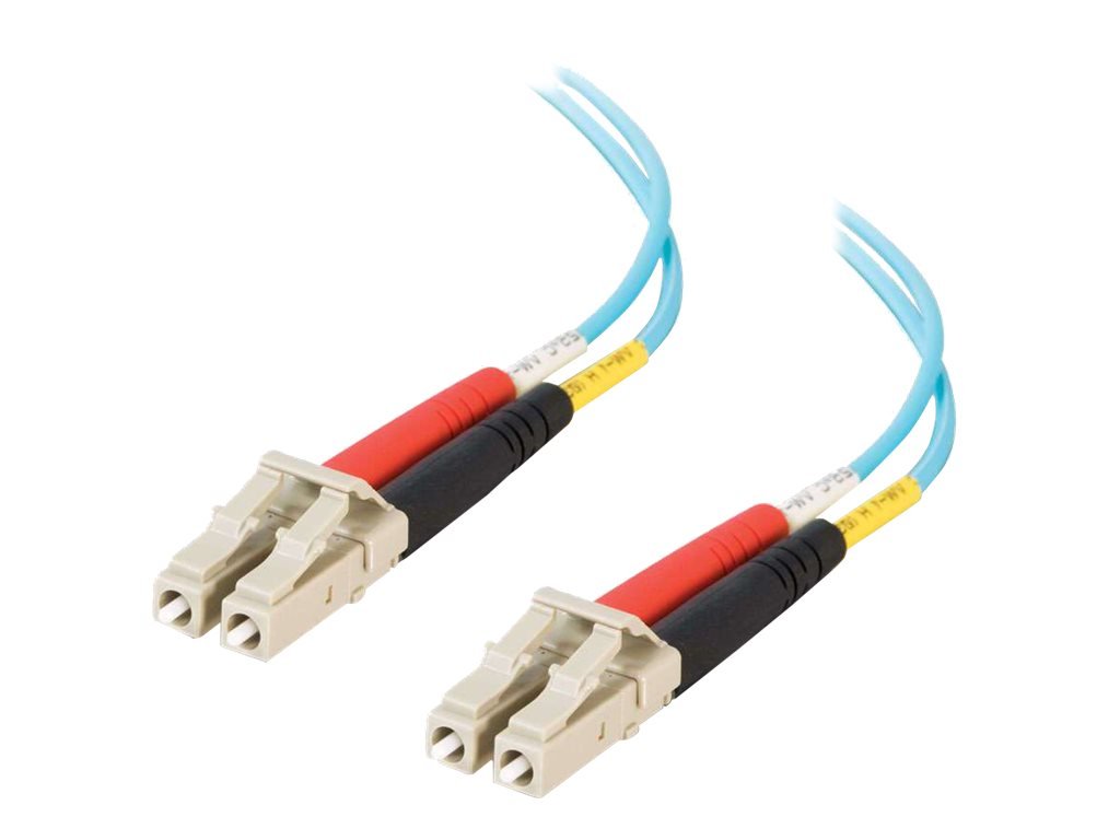 C2G 1m LC-LC 10Gb 50/125 OM3 Duplex Multimode PVC Fibre Optic Cable (LSZH) - Aqua