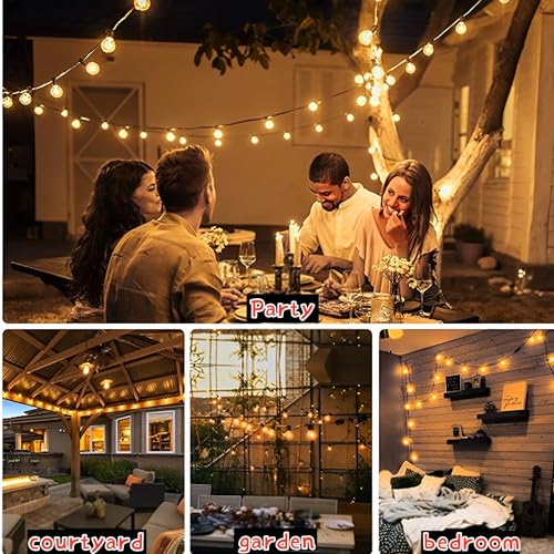 Beauenty Outdoor String Lights 50 Feet G40 Globe LED Patio Lights with 25 Bulbs,2700K Bright LED Patio String Lights, Waterproof Hanging Light Strings for Wedding Patio Indoor Outdoor Party Garden