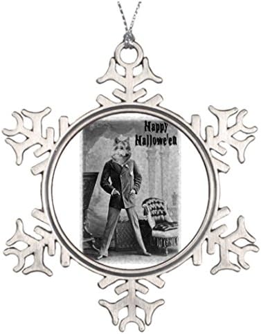 TPerse8 Xmas Trees Decorated Viscount Wolfgang Von Whitefang Traditional Christmas Snowflake Ornaments