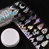 Nail Foil Transfer Sticker,Flame Design Nail Art Stickers Tips Wraps Foil Transfer Adhesive Glitters Acrylic DIY Nail Decoration