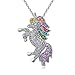 Unicorn Necklace - Rhinestone Rainbow Unicorn Necklace for Girls - Unicorn Rainbow Necklace