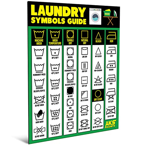 Laundry Symbols Guide Magnet - Extra Large Easy to