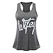Mansy Women's Letter printed Wifey Tank Top ,Gray,Medium