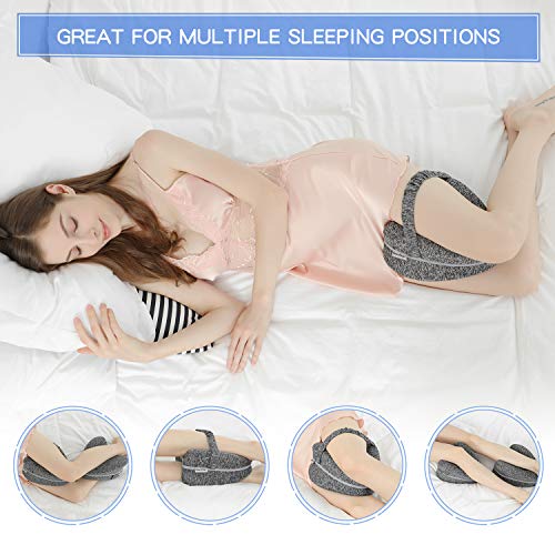 BEAUTRIP Leg Pillow | Ergonomic Side Sleeping Pillows | Memory Foam Knee Pillow with Strap for Side Sleeper | Leg Support Cushion with Removable and Washable Cover