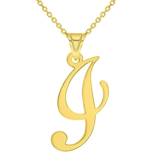 Solid 14K Yellow Gold Script Initial "A" Pendant - Handmade Cursive Letter Charm - View #11