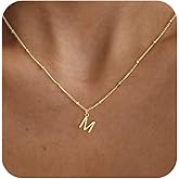 zvcofun Initial Necklaces for Women Trendy - Dainty 14K Gold Plated A-Z Letter Pendant Necklace Cute Name Necklaces for Women Small Initial Choker Necklace Personalized Gold Jewelry for Women Gifts