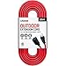 Otimo 25 Ft 12/3 SJTW Red, Heavy Duty Outdoor Extension Cord - 3 Prong Ground Plug, 15A 1875W, Water & Weather Resistant, Flame Retardant