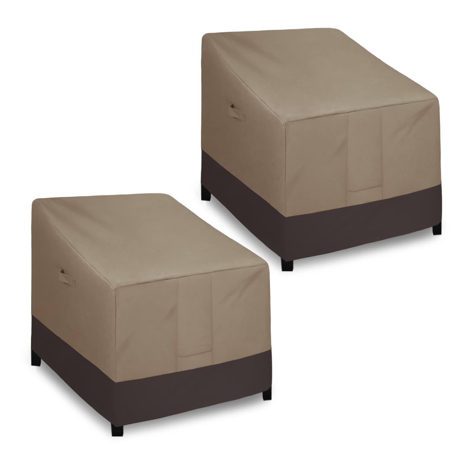 Photo 1 of Easy-Going Outdoor Chair Cover Waterproof, Heavy Duty Patio Chair Cover, Windproof Outdoor Furniture Cover with Air Vent (2 Pack-32Wx37Dx31H inch, Camel/Dark Brown)