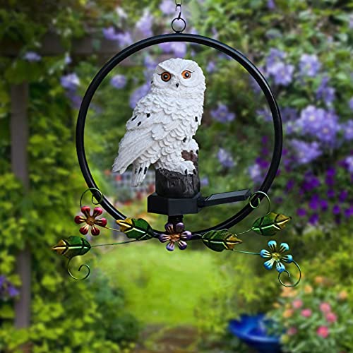 Eule Solar Hängende Garten Lichter Ornament Baum Wasserdicht Swing Eule Nachtlicht Statue Lampe für Outdoor Garten… – Bild 4