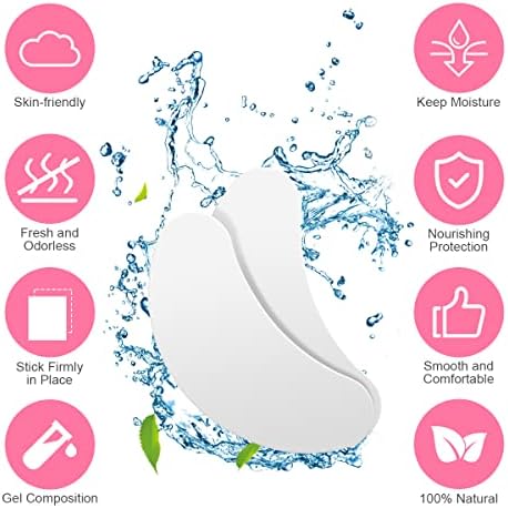 Parches Pestañas, 50 Pares Parches Eye Gel Pads + 10pcs Cepillo Pestañas, Pestañas Almohadillas Gel Debajo Ojos, Herramienta para Extensiones de Pestañas, Lifting Pestañas de Salon y Individual