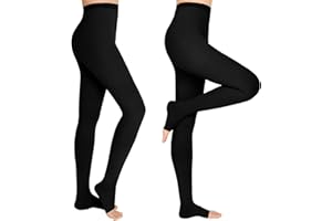 WEGITCS 2 Pairs 15-20 mmHg Compression Pantyhose for Women, Closed Toe Compression Stockings, Waist High Opaque Compression Tights for Varicose Veins, Swelling, Teacher, Doctor