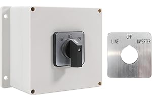 EXODIOS 40A Manual Transfer Switch with Box, LINE-Off-Gen/INVERTER, 3 Position 3 Phase 12 Terminals IP66 Waterproof Switches, Fit for 120V or 240V Generator/Inverters and Mains Power Conversion