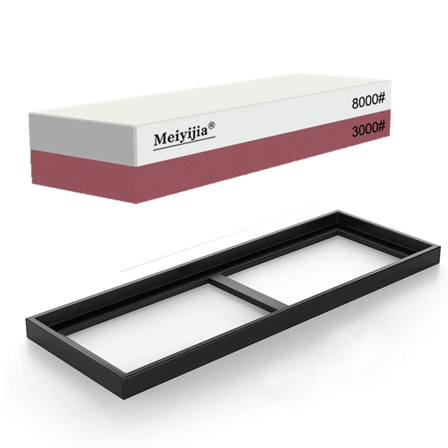 Meiyijia - Sharpening Stone, Premium Whetstone Waterstone Knife Sharpener Kit by, Non-Slip Rubber Base,2 Side Grit