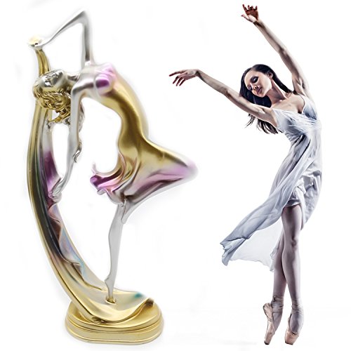 H&W Graceful Dance Movements, Beautiful Dancer Statue, Colorful, Best Gift for Girl, Home Decoration, Desk Ornament(HH8-D2)