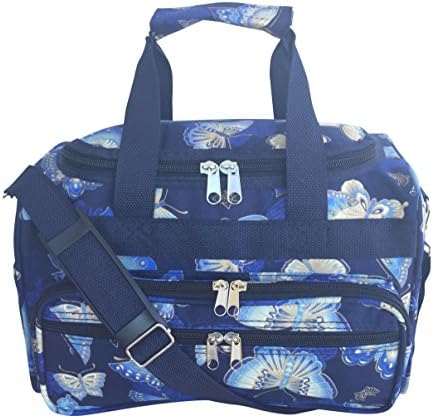 13" Duffle Cheer Dance Sports Travel Duffle Bag (Blue Butterflies)