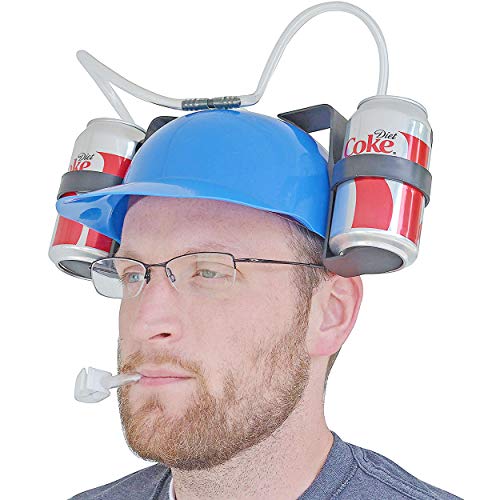 Fairly Odd Novelties Beer Soda Guzzler Helmet Drinking Party Hat, Blue