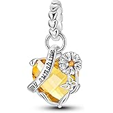 Parmuz 925 Sterling Silver Charms for Bracelet Woman Love Heart Evil Eye Daisy Flower Pendant Beads for Necklace Dog Cat Charm Jewelry Gift for Her