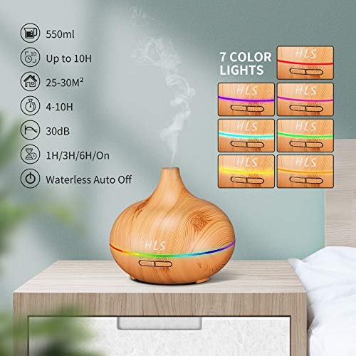 Aroma Diffuser for Essential Oil Large Room Diffusers Set with 10 Essential Oils,Ultrasonic 550ml Aromatherapy Diffuser… - Image 2