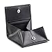 AGBIADD Small Real Leather Money Wallet Coin Purse for Men and Women (Black)