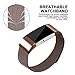 For Fitbit Charge 2 Bands, Charge 2 Milanese Loop Stainless Steel Metal Bracelet with Unique Magnet Clasp Replacement Bands for Fitbit Charge 2 Coffee Small
