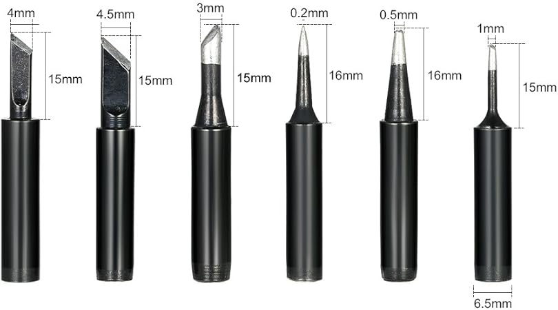 Amazon.com: Roeam 6PCS Lead-Free Copper Soldering Iron Tips ...