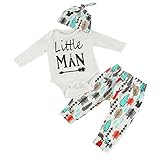 Puseky Newborn Baby Boy Girl Long Sleeve Romper and Pants and Hat Comics Clothes Outfits (0-3 Months, Green), 70cm