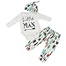 Puseky Newborn Baby Boy Girl Long Sleeve Romper and Pants and Hat Comics Clothes Outfits (0-3 Months, Green), 70cm