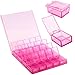 MissLytton Small Storage Box Jewelry Bead Organizer, Clear Plastic Covered Container Box with 20 Removeable Compartment, Perfect for Storing Nail Arts Rhinestones, Small Charms, Earrings, Seeds