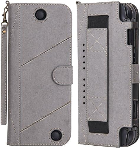 Nintendo Switch Leather Case Multifunction Portable Travel Case Protective Travel Stand Case Bag with 8 Game Card Slot Holder Switch Console &amp; Accessories