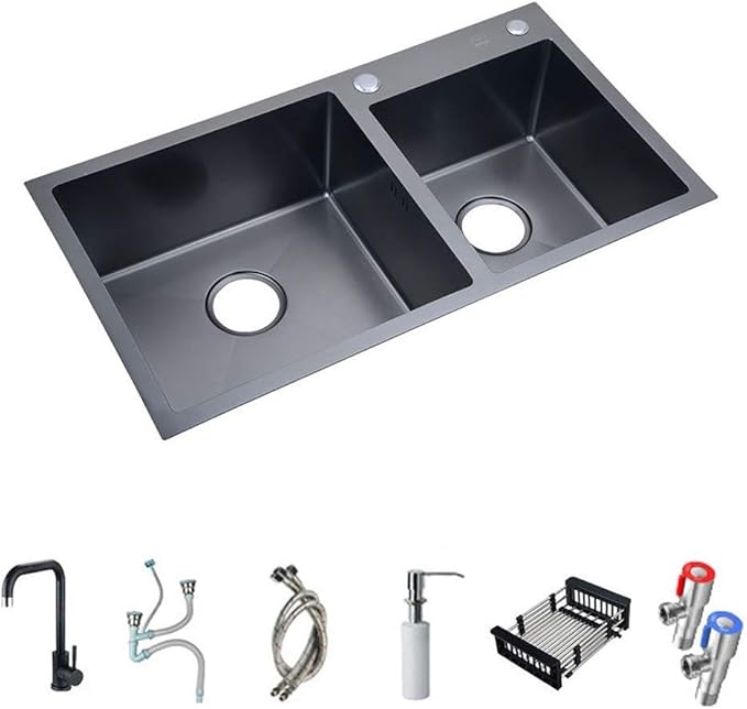 fregadero 2 senos 80x45