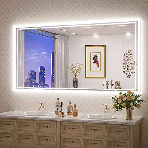 TokeShimi 60 x 28 Inch LED Bathroom Mirror Lighted Vanity Mirror Large